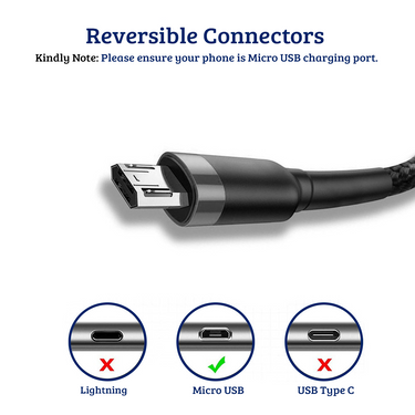 Double Side Insertion Micro USB to USB-A Fast Charging Cable 0.3M